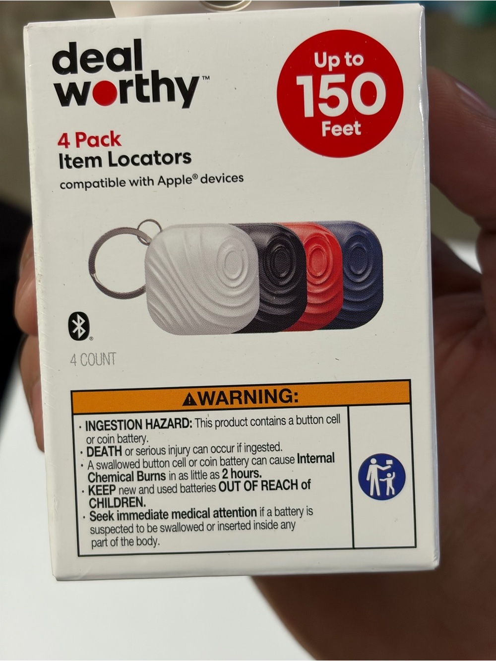4-Pack Item Locators - White, Black, Red, Blue